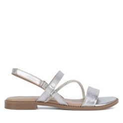Sandały Lasocki. Szare klapki damskie Lasocki, bez wzorów, bez obcasa, na płaskiej podeszwie, bez zapięcia. Za 129.99 zł.