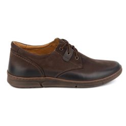 Olivier Buty męskie podwyższające Casual sznurowane skórzane 237KZ + 2,5 cm Brązowe. Brązowe półbuty na co dzień męskie ze skóry, casualowe, bez zapięcia. Za 377.80 zł.