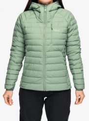 Kurtka puchowa damska Rab Microlight Windstopper Hoody. Zielone kurtki damskie RAB, l, bez wzorów, z gore-texu, bez kaptura. Za 1,242.99 zł.