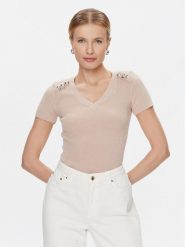 Marciano Guess Sweter Teti 4RGR11 5613Z Beżowy Regular Fit. Brązowe swetry damskie Marciano Guess, xxs, z aplikacjami, z wiskozy, bez kołnierzyka, bez ramiączek, bez kaptura. Za 699.99 zł.