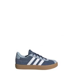 Buty VL Court 3.0. Białe obuwie sportowe damskie Adidas, bez wzorów, z zamszu, trekkingowe. Za 243.00 zł.