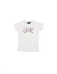 Dziewczęcy t-shirt z krótkim rękawem Handwriting Dream. Białe t-shirty i topy dla dziewczynek LEONE 1947 APPAREL, bez wzorów, z bawełny, bez ramiączek. Za 42.06 zł.