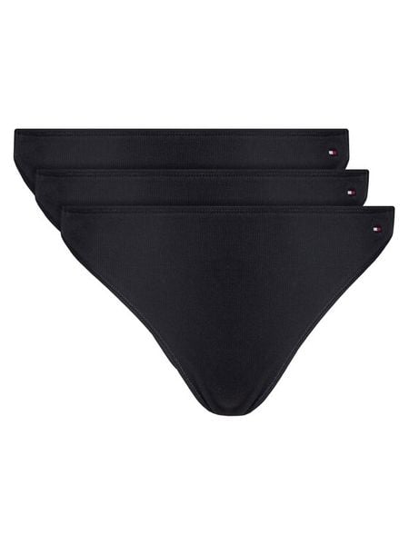 Tommy Hilfiger Komplet stringów UW0UW05752 Czarny. Czarne stringi damskie Tommy Hilfiger, s, bez wzorów, z bawełny. Za 89.99 zł.