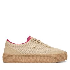 Espadryle Tommy Hilfiger. Brązowe espadryle damskie Tommy Hilfiger, bez wzorów, bez obcasa, bez zapięcia. Za 409.99 zł.
