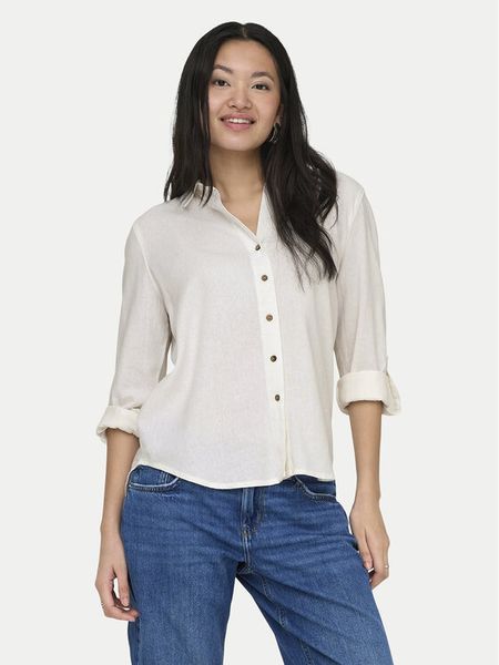 ONLY Koszula Goa 15363991 Biały Loose Fit. Białe bluzki damskie Only, xs, bez wzorów, z wiskozy, bez kołnierzyka, bez ramiączek. Za 129.99 zł.