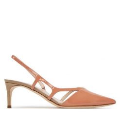 Czółenka Pollini. Brązowe czółenka damskie Pollini, bez wzorów, bez obcasa, bez zapięcia. Za 1,339.00 zł.