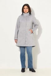 Damskie Kurtka softshell HYPRAR wodoodporna dwukierunkowy zamek odpinany kaptur. Szare kurtki damskie Ulla Popken, plus size, bez wzorów, z materiału, bez kaptura. Za 639.99 zł.