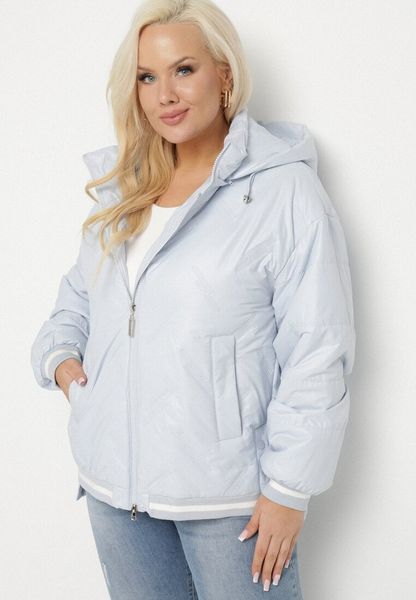 Jasnoniebieska Kurtka Pikowana z Odpinanym Kapturem i Ozdobnymi Ściągaczami Dorseli. Niebieskie kurtki damskie Born2be, na jesień, l, bez wzorów, z jeansu. Za 239.99 zł.