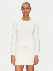 Morgan Sweter 251-MPERLA Biały Regular Fit. Białe swetry damskie Morgan, xs, bez wzorów, z syntetyku, bez kołnierzyka, bez ramiączek, bez kaptura. Za 129.99 zł.