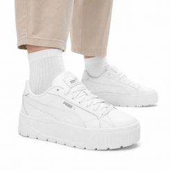 Buty damskie sneakersy sportowe Puma KARMEN II. Białe obuwie sportowe damskie Puma, bez wzorów, z dresówki, trekkingowe. Za 229.00 zł.