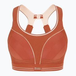 Biustonosz treningowy Shock Absorber Ultimate Run Bra. Brązowe biustonosze Shock Absorber, bez wzorów. Za 199.99 zł.