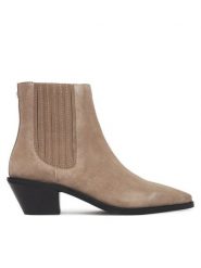 BOSS Botki Niara 50548781 Brązowy. Brązowe botki damskie Boss, ze skóry, bez obcasa, na płaskiej podeszwie, bez zapięcia. Za 959.99 zł.
