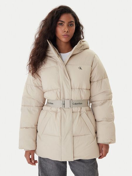 Calvin Klein Jeans Kurtka zimowa LV047D507G Beżowy Regular Fit. Brązowe kurtki damskie Calvin Klein Jeans, na zimę, xs, bez wzorów, z jeansu, bez kaptura. Za 1,099.00 zł.