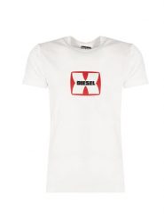 Diesel T-Shirt "T-Diegor" | A03848-0GRAI-100 | Mężczyzna | Biały. Białe t-shirty męskie Diesel, m, bez wzorów, z bawełny, bez kołnierzyka. W wyprzedaży za 129.00 zł.