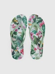 Japonki damskie 4F 4FRSS26FFLIF245. Białe klapki damskie 4f, bez wzorów, z gumy, bez obcasa. Za 34.99 zł.