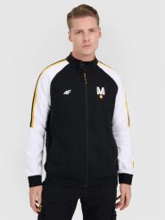 4F Bluza dresowa rozpinana bez kaptura uniseks 4F x Drift Masters - czarna M. Czarne bluzy męskie 4f, m, bez wzorów, z bawełny, bez kaptura, do biegania. Za 299.99 zł.