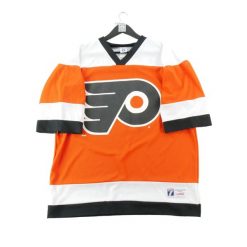Second life - Koszulka męska NHL Philadelphie Flyers Y2K - Jak nowy. Brązowe koszulki sportowe męskie NFL, l, bez wzorów, bez kołnierzyka, bez ramiączek. Za 292.56 zł.