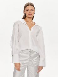 ViCOLO Koszula TB0121 Biały Relaxed Fit. Białe bluzki damskie ViCOLO, xs, bez wzorów, z bawełny, bez kołnierzyka, bez ramiączek. Za 479.99 zł.