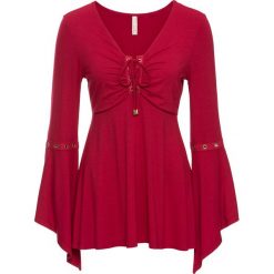 Top z oczkami i sznurowaniem bonprix czerwony. Bluzki damskie bonprix. Za 89.99 zł.