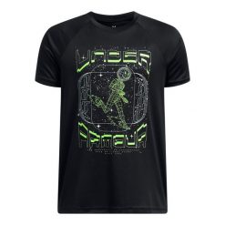Koszulka dla dzieci Under Armour Tech™ Game Day. Czarne t-shirty dla chłopców Under Armour, bez wzorów, z materiału, bez ramiączek. Za 112.60 zł.