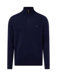 Polo Ralph Lauren sweter z wełny typu troyer Mężczyźni Wełna niebieski, XL. Niebieskie swetry przez głowę męskie Polo Ralph Lauren, m, bez wzorów, z wełny, bez kołnierzyka. Za 1,199.95 zł.