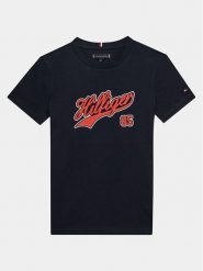 Tommy Hilfiger T-Shirt Hilfiger Script Tee S/S KB0KB08679 Niebieski Regular Fit. Niebieskie t-shirty dla chłopców Tommy Hilfiger, bez wzorów, z bawełny, bez ramiączek. Za 99.99 zł.