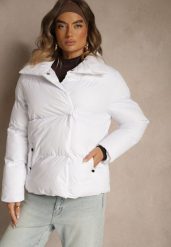 Biała Pikowana Kurtka na Napy Elriona. Białe kurtki damskie Renee, l, bez wzorów, bez kaptura. Za 149.99 zł.
