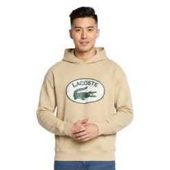 Bluza męska Lacoste SH0067. Brązowe bluzy męskie Lacoste, m, bez wzorów, z bawełny, z kapturem. Za 397.00 zł.