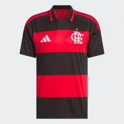 Koszulka podstawowa CR Flamengo 26. Czarne koszulki sportowe męskie Adidas, l, bez wzorów, z dzianiny, bez kołnierzyka, bez ramiączek, do piłki nożnej, climacool (adidas). Za 439.00 zł.