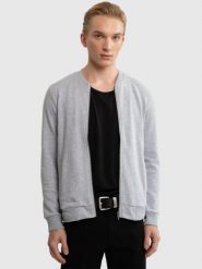 Bluza męska rozpinana ze stójką szara Raiden 901. Szare bluzy męskie Big Star, l, bez wzorów, z jeansu, bez kaptura. W wyprzedaży za 159.99 zł.