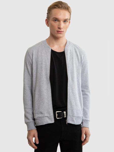 Bluza męska rozpinana ze stójką szara Raiden 901. Szare bluzy męskie Big Star, l, bez wzorów, z jeansu, bez kaptura. W wyprzedaży za 139.99 zł.