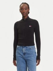 Tommy Jeans Kardigan DW0DW20967 Czarny Slim Fit. Czarne kardigany damskie Tommy Jeans, m, bez wzorów, z bawełny, bez kołnierzyka, bez ramiączek, bez kaptura. Za 299.99 zł.