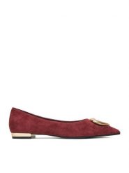 Eva Minge Baleriny EO-ELLA-1750-1-2 Bordowy. Czerwone baleriny damskie Eva Minge, bez wzorów, ze skóry, bez obcasa. Za 239.99 zł.