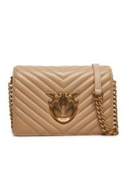 Pinko Torebka Love Click Mini AI 24-25 PLTT 100067 A0GK Beżowy. Brązowe listonoszki damskie Pinko, bez wzorów, ze skóry, bez dodatków. Za 989.99 zł.