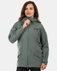Damski outdoorowy płaszcz Kilpi AYRA-W. Zielone płaszcze damskie Kilpi, m, bez wzorów, z materiału, bez kaptura. Za 731.89 zł.