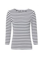 More & More Damska koszulka z długim rękawem Kobiety wiskoza biały|czarny w paski, 36. Białe t-shirty damskie More & More, bez wzorów, z dzianiny, bez kołnierzyka. Za 219.95 zł.