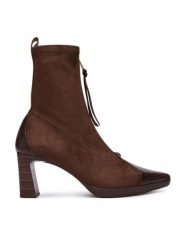 Hispanitas Botki HI265085 Brązowy ciemny. Brązowe botki damskie Hispanitas, ze skóry, bez obcasa, na słupku, bez zapięcia. Za 789.99 zł.