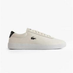 Buty męskie sportowe do chodzenia Lacoste BASESHOT EVO. Białe buty sportowe męskie Lacoste, bez zapięcia, trekkingowe. W wyprzedaży za 369.00 zł.