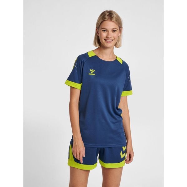 Damski jersey Hummel hmlLEAD. Niebieskie koszulki sportowe damskie Hummel, xl, bez wzorów, z dzianiny, bez kołnierzyka, bez ramiączek, do piłki ręcznej. Za 133.00 zł.