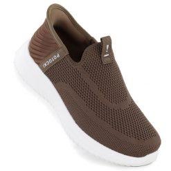 Półbuty sportowe damskie slip on brązowe Potocki BK01312. Brązowe półbuty damskie POTOCKI, bez wzorów, z tkaniny, sportowe, bez obcasa, bez zapięcia. Za 129.99 zł.