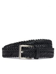 Tommy Hilfiger Pasek Th Soho Braid 3.0 AM0AM14776 Czarny. Czarne paski damskie Tommy Hilfiger, bez wzorów, ze skóry. Za 269.99 zł.