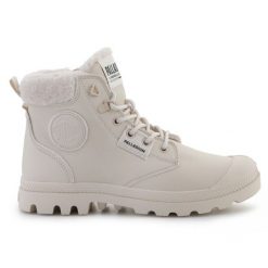 Buty Palladium Pampa Hi Snow Warm 94380-175-M beżowy. Brązowe obuwie sportowe damskie bez wzorów, z gumy, trekkingowe. Za 769.83 zł.