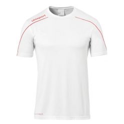 Koszulka sportowa męska Uhlsport Stream 22. Białe koszulki sportowe męskie Uhlsport, m, bez wzorów, z poliesteru, bez kołnierzyka, bez ramiączek, na fitness i siłownię. W wyprzedaży za 66.10 zł.