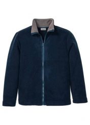 Bluza rozpinana z polaru. Niebieskie bluzy męskie bonprix, m, bez wzorów, z polaru, bez kaptura. Za 109.99 zł.