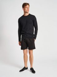 Koszulka fitness męska Hummel Red Heavy z długim rękawem. Czarne koszulki sportowe męskie Hummel, m, bez wzorów, z bawełny, bez kołnierzyka, bez ramiączek, na fitness i siłownię. Za 69.00 zł.