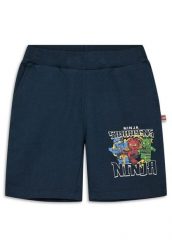 Spodenki Chłopięce LEGO Ninjago Pino300 Granatowe. Niebieskie szorty dla chłopców LEGO, bez wzorów, z bawełny, młodzieżowe. Za 79.99 zł.
