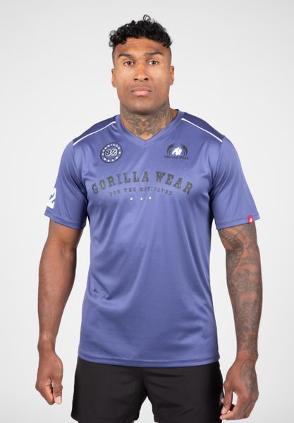 Baltimore Koszulka - Niebieski. Niebieskie koszulki sportowe męskie GORILLA WEAR, xl, bez wzorów, z poliesteru, bez kołnierzyka, bez ramiączek, na fitness i siłownię. Za 204.00 zł.