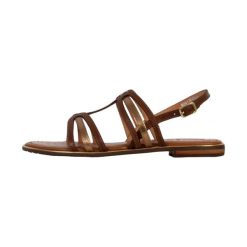 Sandały GEOX D SOZY PLUS Brązowy. Brązowe sandały damskie Geox, bez wzorów, ze skóry, bez obcasa, bez zapięcia. Za 331.99 zł.
