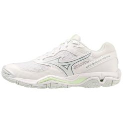 Buty halowe do piłki ręcznej Mizuno Wave Phantom 3. Białe obuwie sportowe damskie Mizuno, bez wzorów, z materiału, do biegania, mizuno wave. Za 399.99 zł.