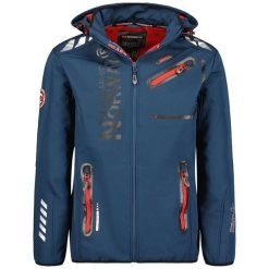 Geographical Norway Softshell ROYAUTE DB NAVY RED MEN 068 (WY2001H/GN/Navy. Niebieskie kurtki męskie Geographical Norway, bez wzorów, z softshellu, sportowe, bez kaptura. Za 249.00 zł.